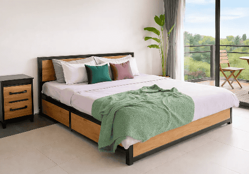 Noah Storage King Bed and Mattress 6" Combo